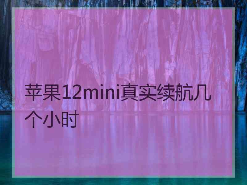 苹果12mini真实续航几个小时