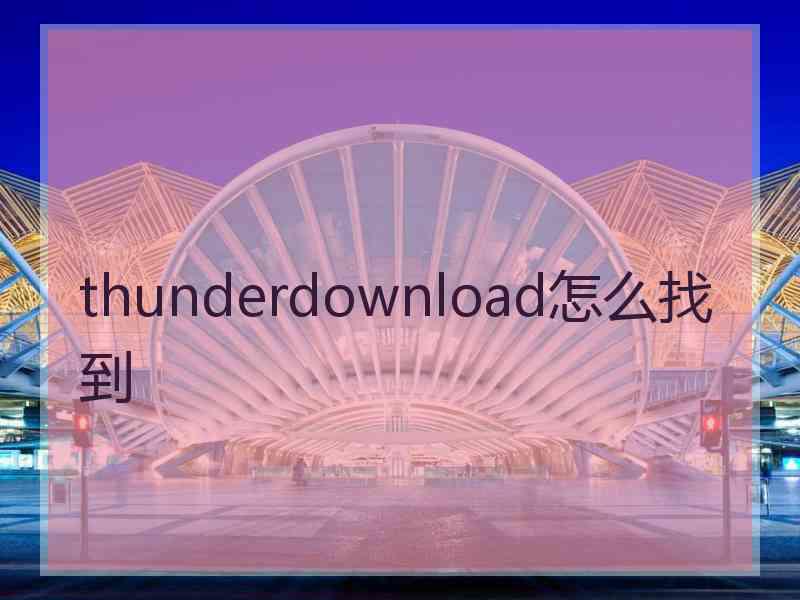 thunderdownload怎么找到