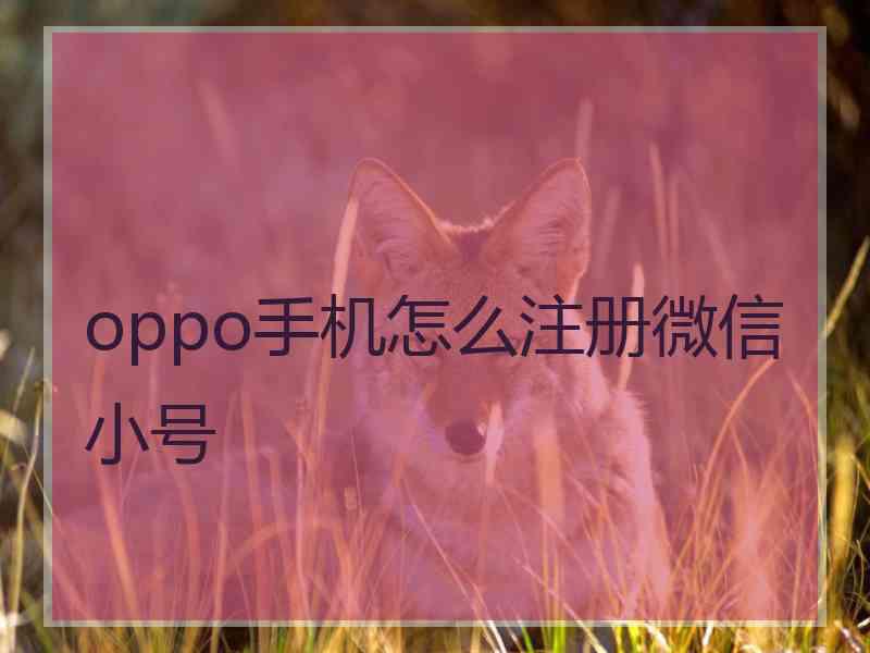 oppo手机怎么注册微信小号