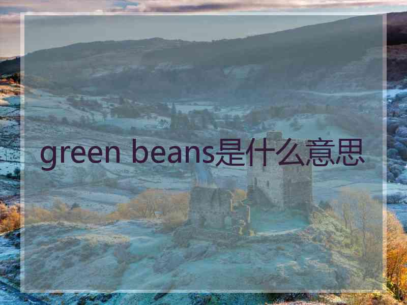 green beans是什么意思