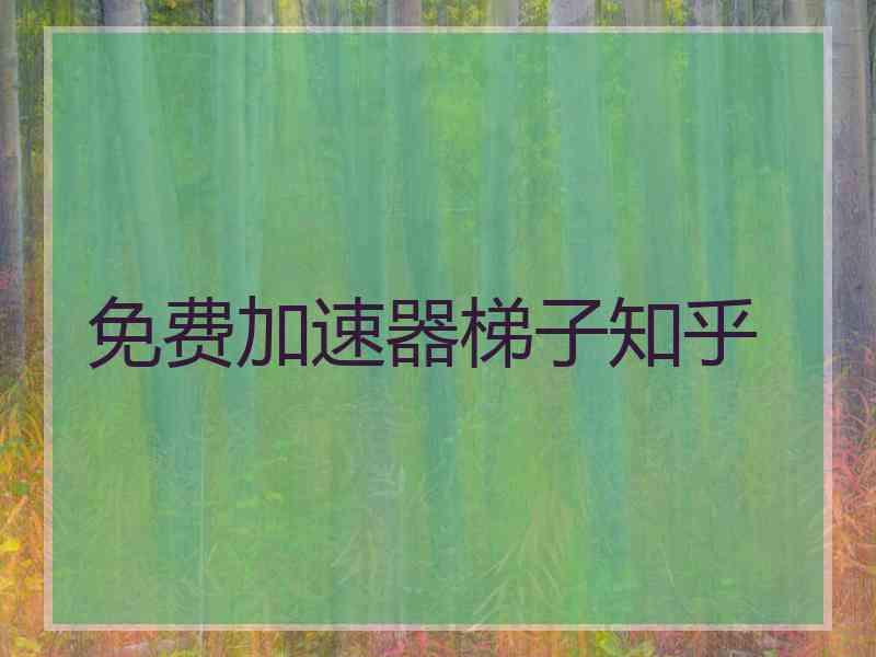 免费加速器梯子知乎