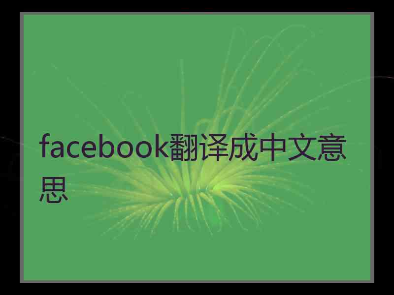 facebook翻译成中文意思