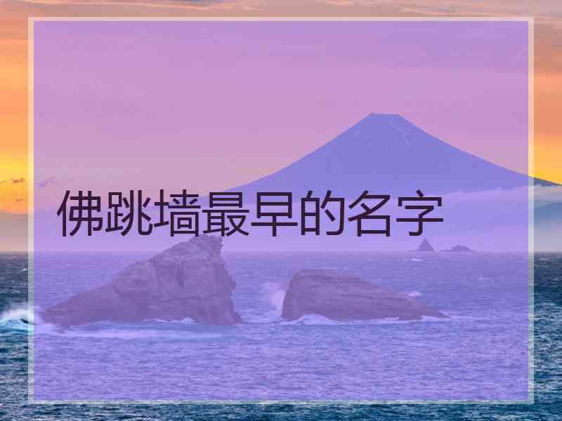 佛跳墙最早的名字