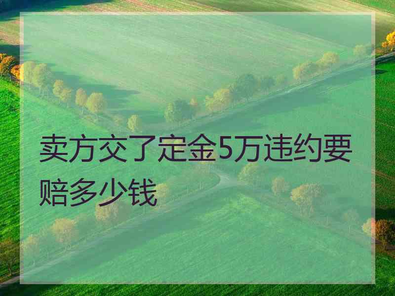 卖方交了定金5万违约要赔多少钱