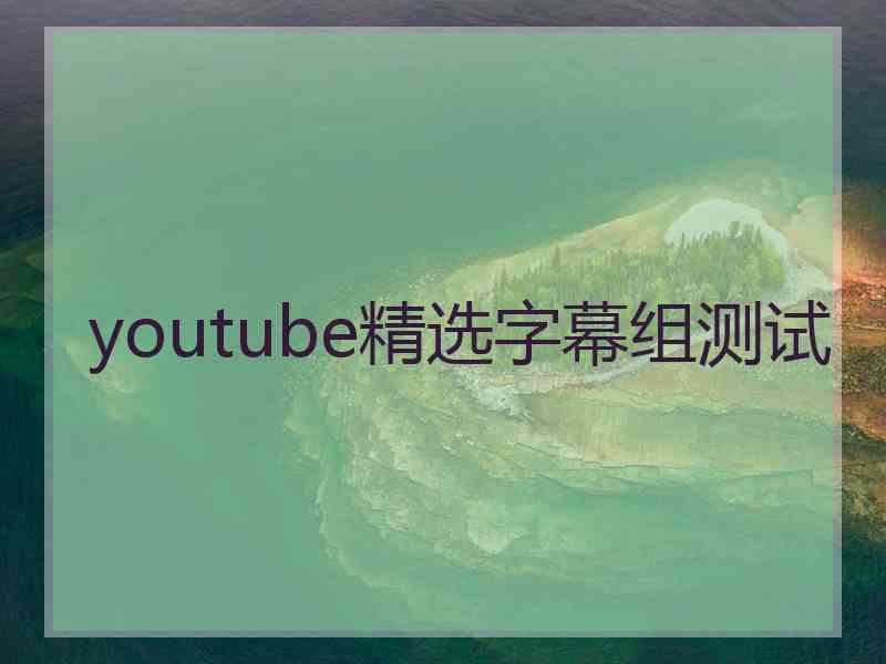 youtube精选字幕组测试