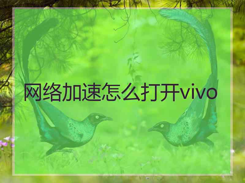 网络加速怎么打开vivo