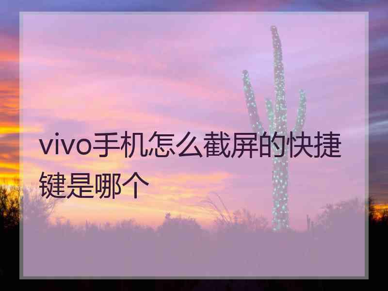 vivo手机怎么截屏的快捷键是哪个