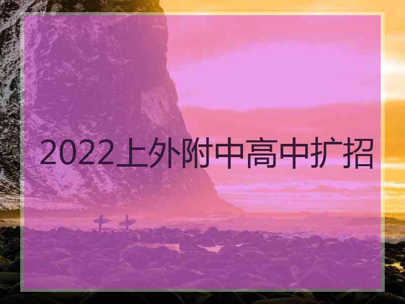 2022上外附中高中扩招