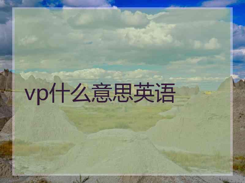 vp什么意思英语