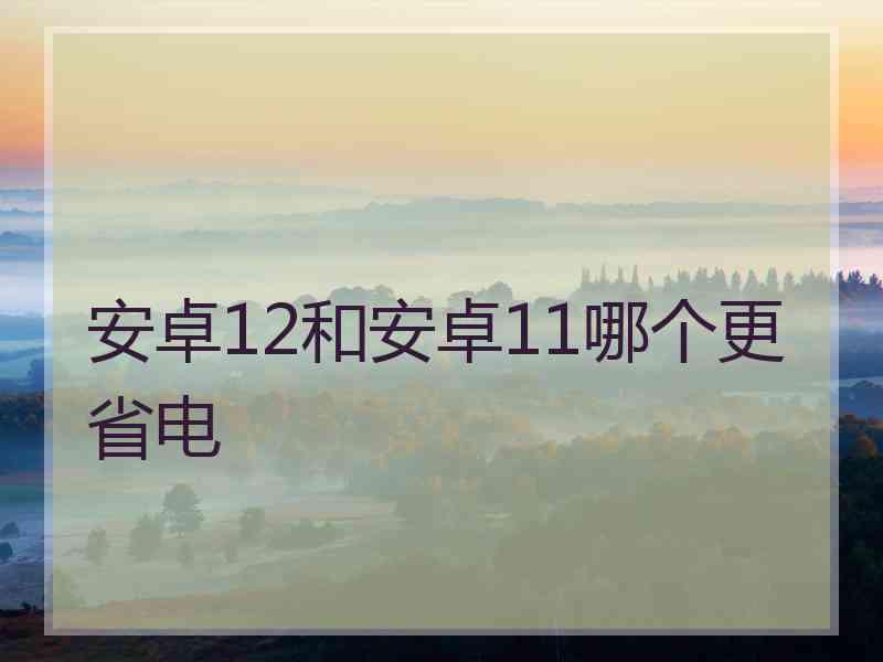 安卓12和安卓11哪个更省电