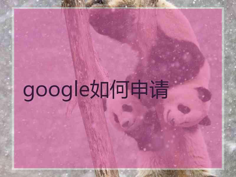 google如何申请