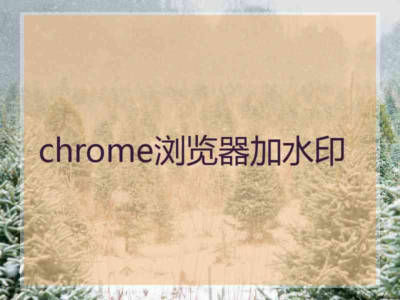 chrome浏览器加水印