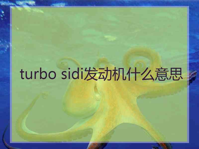 turbo sidi发动机什么意思