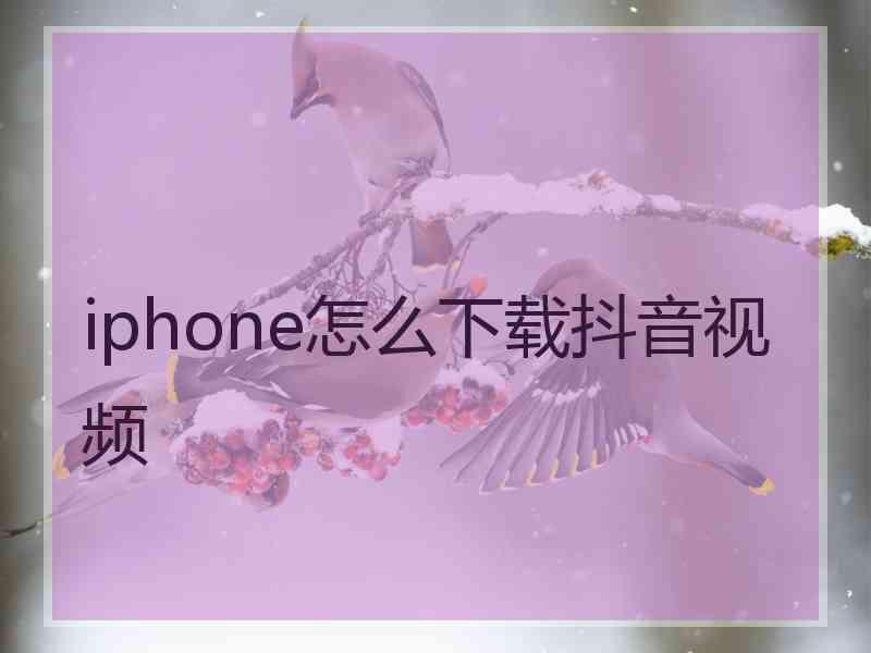 iphone怎么下载抖音视频