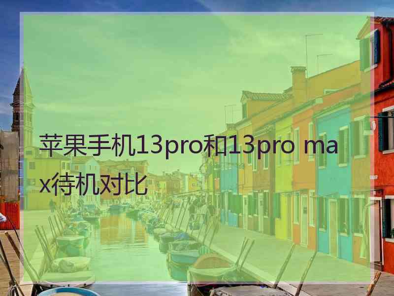 苹果手机13pro和13pro max待机对比