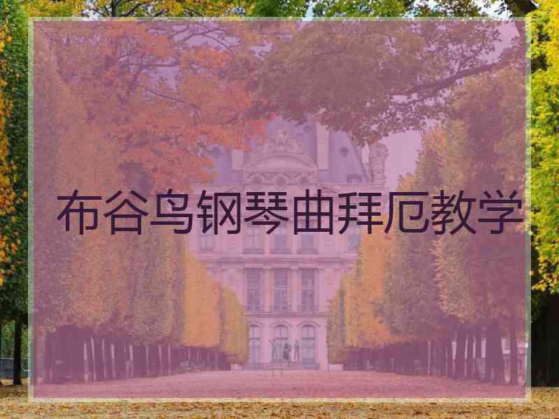 布谷鸟钢琴曲拜厄教学