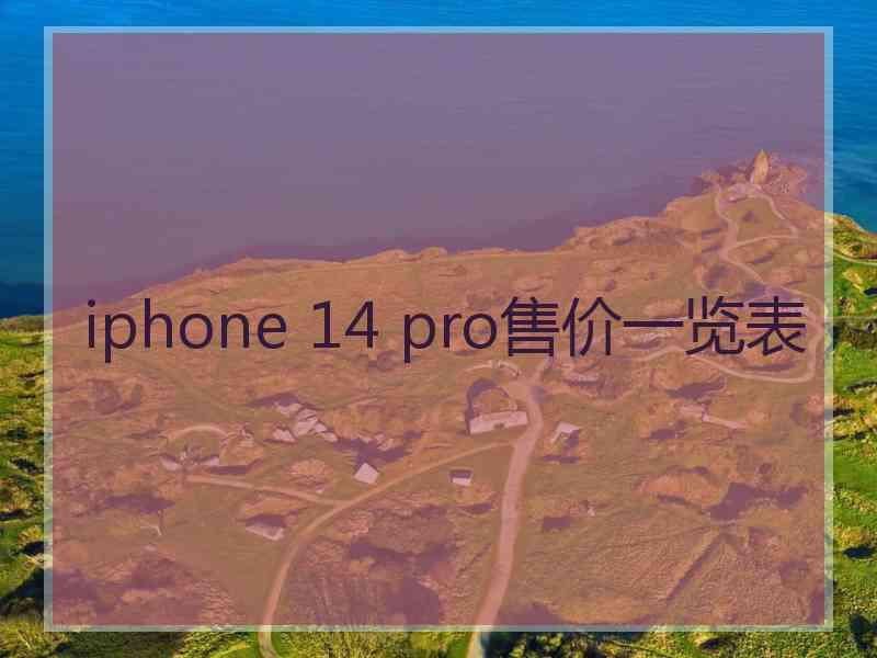 iphone 14 pro售价一览表