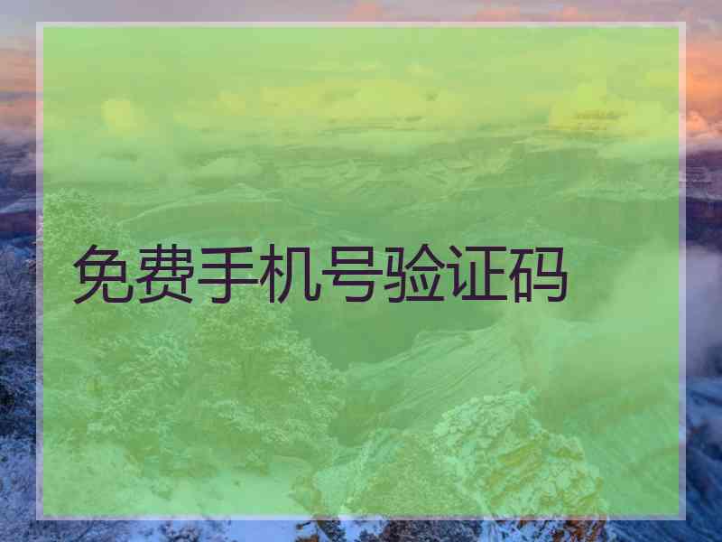 免费手机号验证码