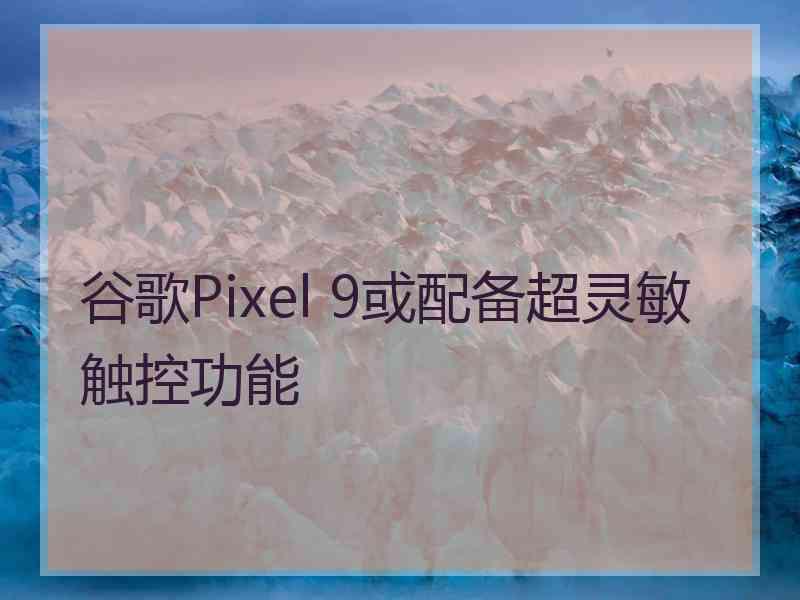 谷歌Pixel 9或配备超灵敏触控功能