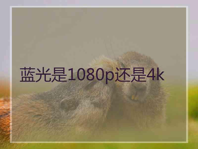 蓝光是1080p还是4k