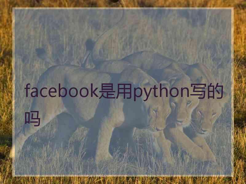 facebook是用python写的吗