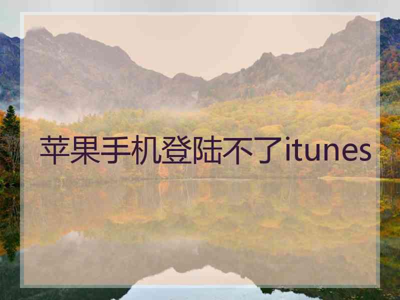 苹果手机登陆不了itunes