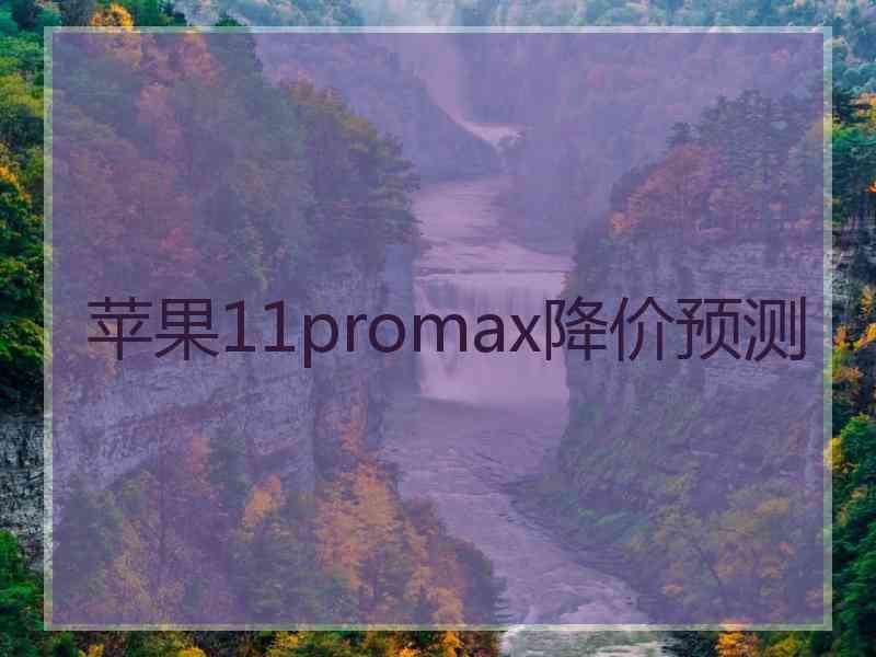 苹果11promax降价预测