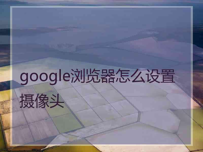 google浏览器怎么设置摄像头