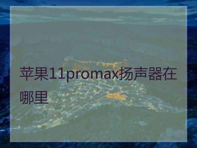 苹果11promax扬声器在哪里