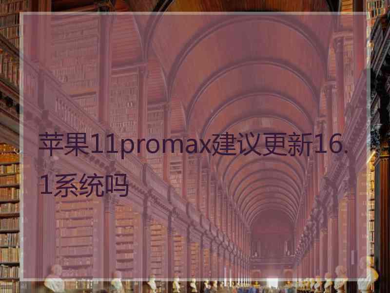 苹果11promax建议更新16.1系统吗