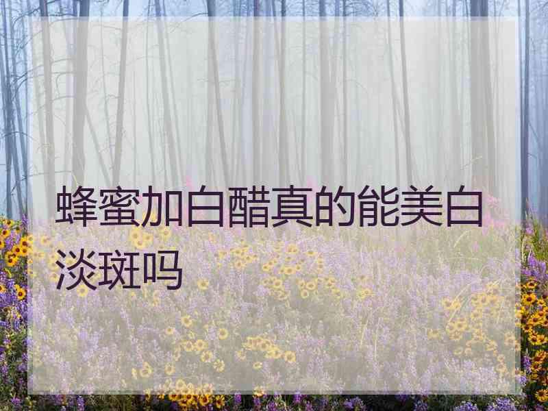 蜂蜜加白醋真的能美白淡斑吗