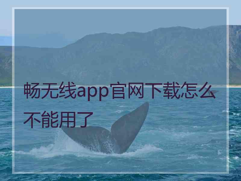 畅无线app官网下载怎么不能用了