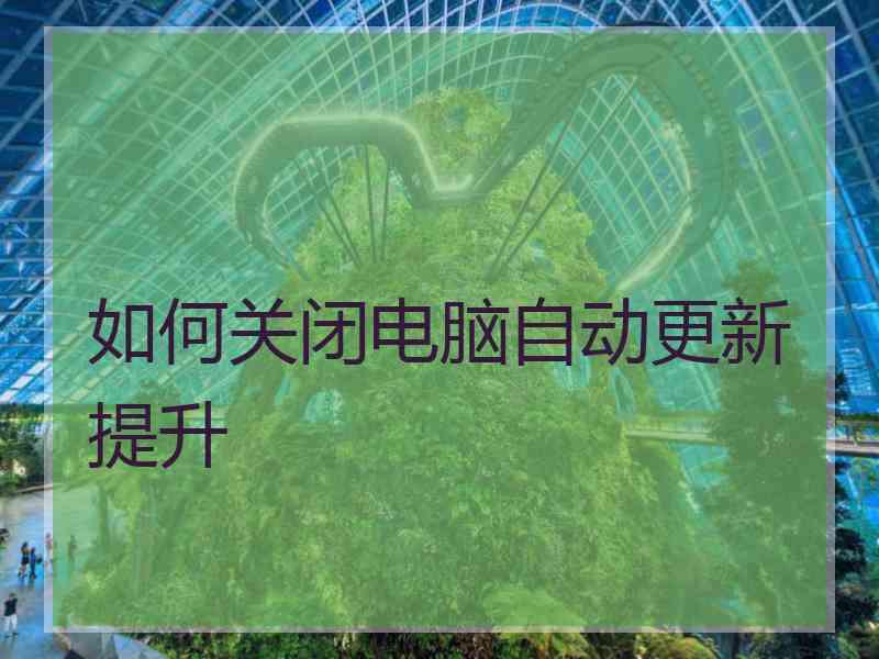 如何关闭电脑自动更新提升