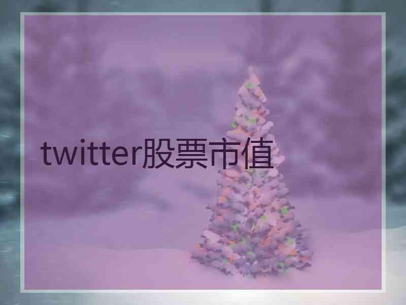 twitter股票市值