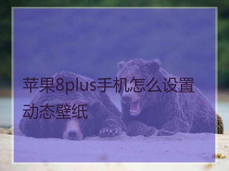 苹果8plus手机怎么设置动态壁纸