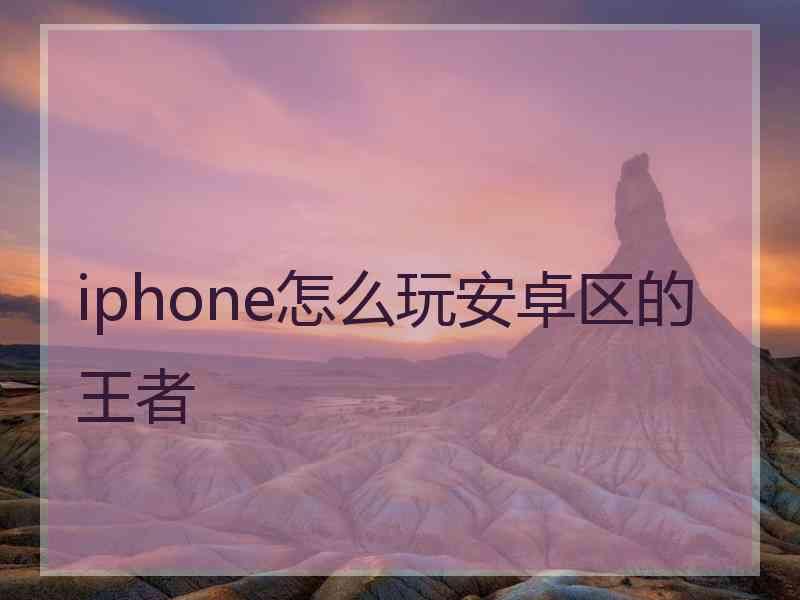 iphone怎么玩安卓区的王者