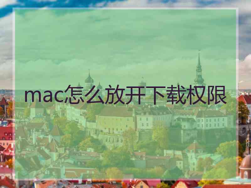 mac怎么放开下载权限