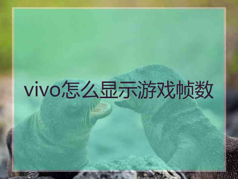 vivo怎么显示游戏帧数