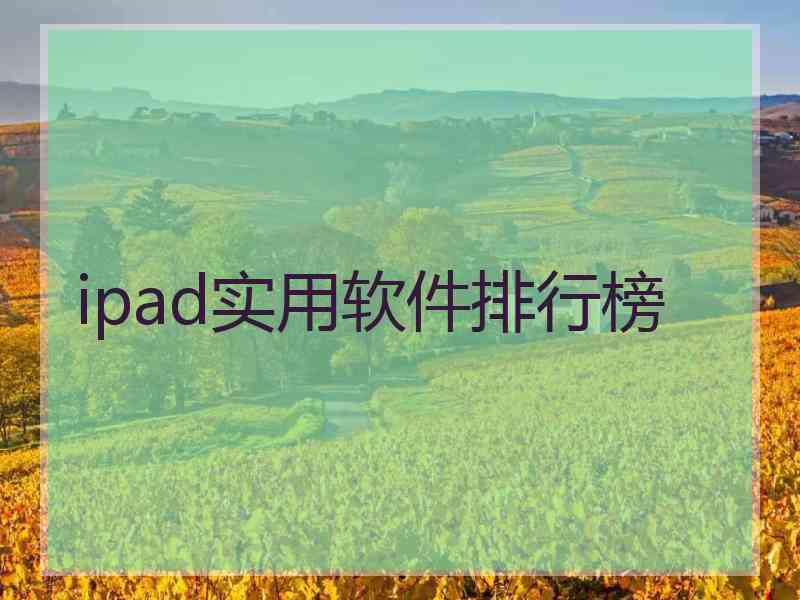 ipad实用软件排行榜