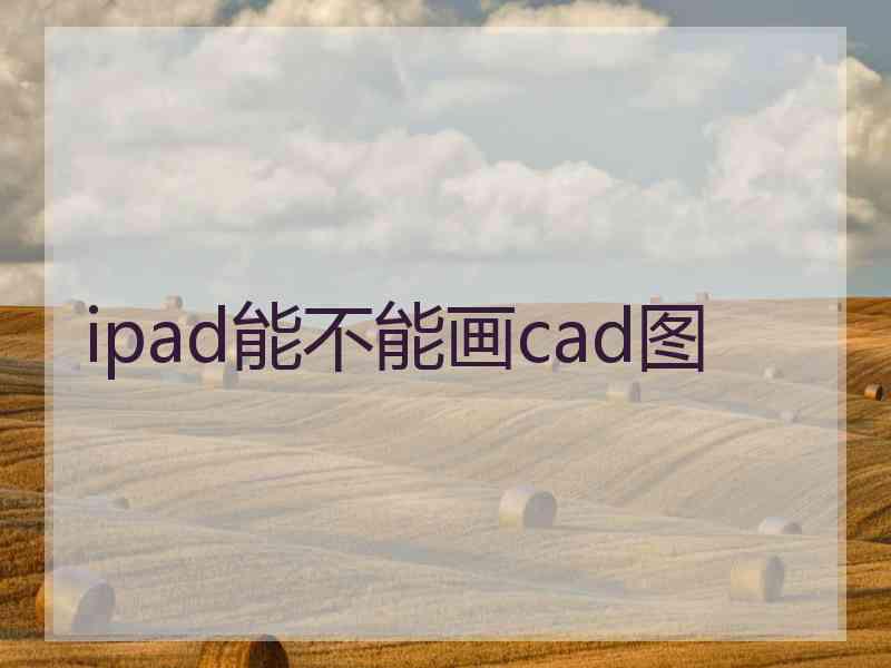 ipad能不能画cad图