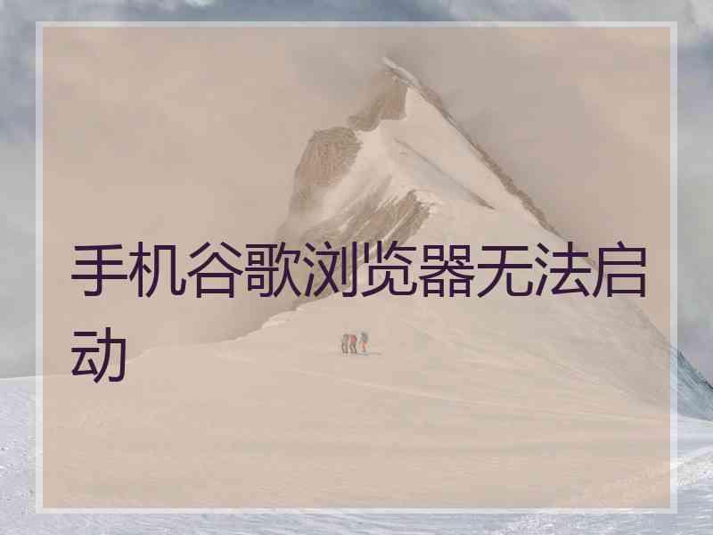 手机谷歌浏览器无法启动