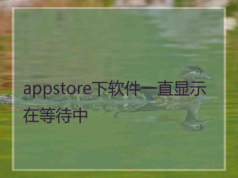 appstore下软件一直显示在等待中