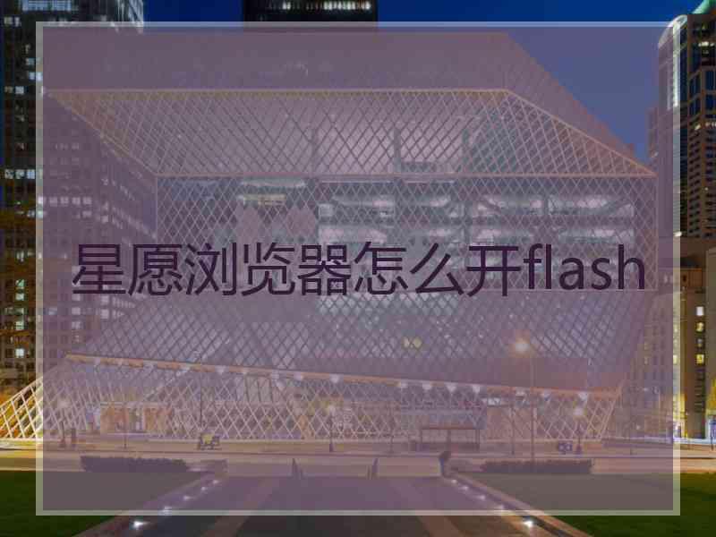 星愿浏览器怎么开flash