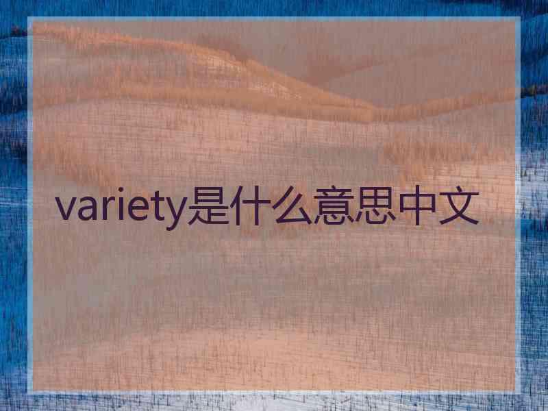 variety是什么意思中文