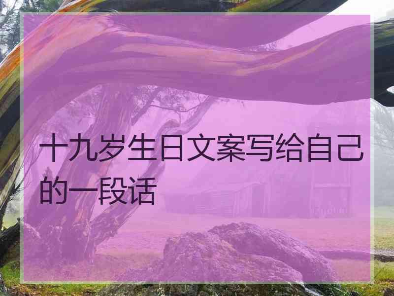 十九岁生日文案写给自己的一段话