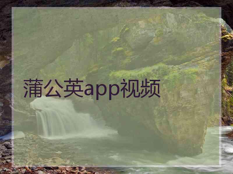 蒲公英app视频