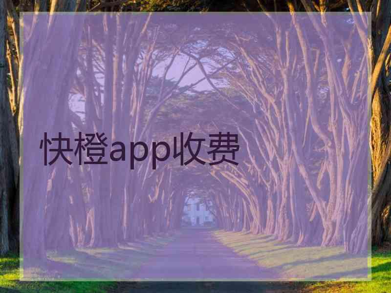 快橙app收费