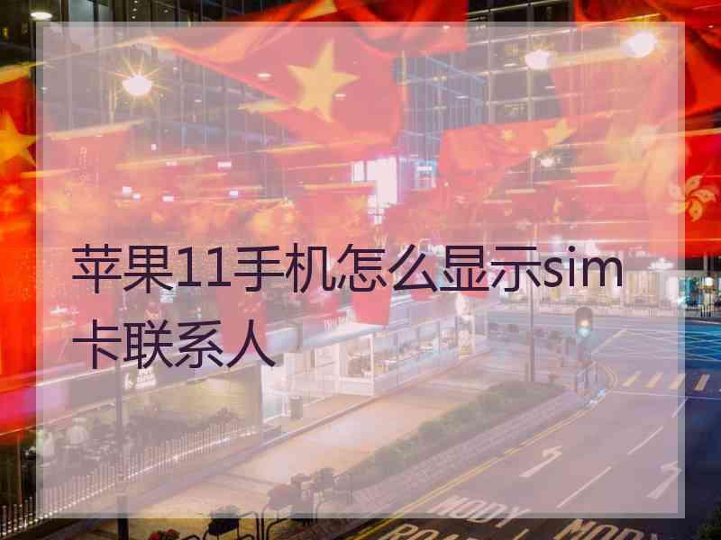 苹果11手机怎么显示sim卡联系人