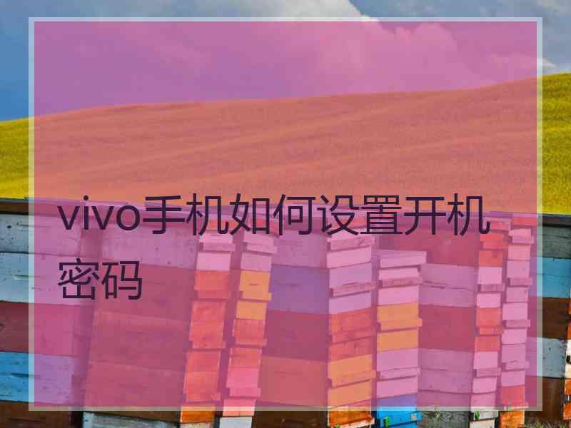 vivo手机如何设置开机密码