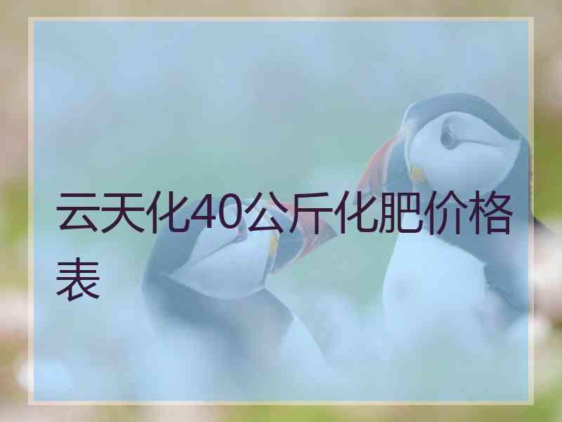 云天化40公斤化肥价格表